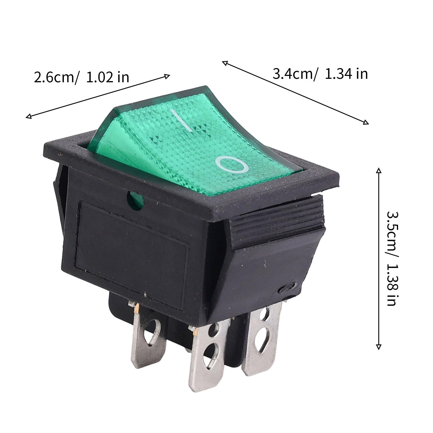 

12V LED Rocker Switch 4 Pin 2 Position ON OFF Illuminated Toggle Dash Console Snap in Auto Car Boat RV Marine Automotive Parts