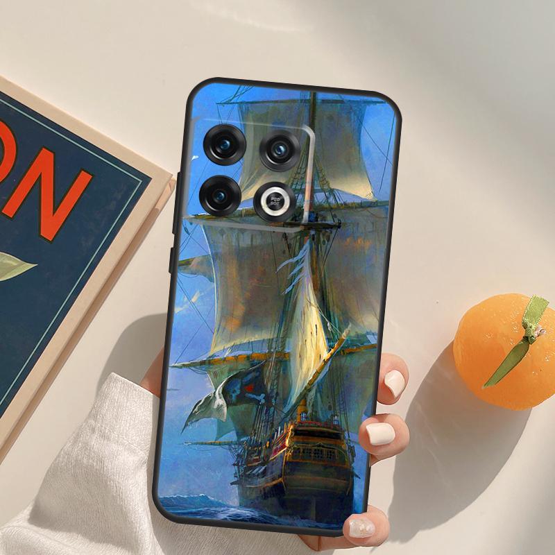 Sailing Pirate Ship Boat Case For OnePlus 12R 13R 13T 10R 15 13 12 11 10T 8T Nord CE 4 3 2 Lite N20 N30 Nord 5 Cover