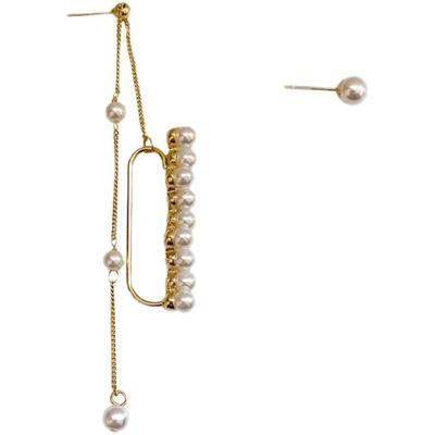 Boucles d'oreilles pendantes pour femmes avec longues pampilles de perles