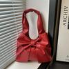 Casual Shoulder Bag for Women New Sweet and Simple Underarm Bag Bow Design Large Capacity Handbag