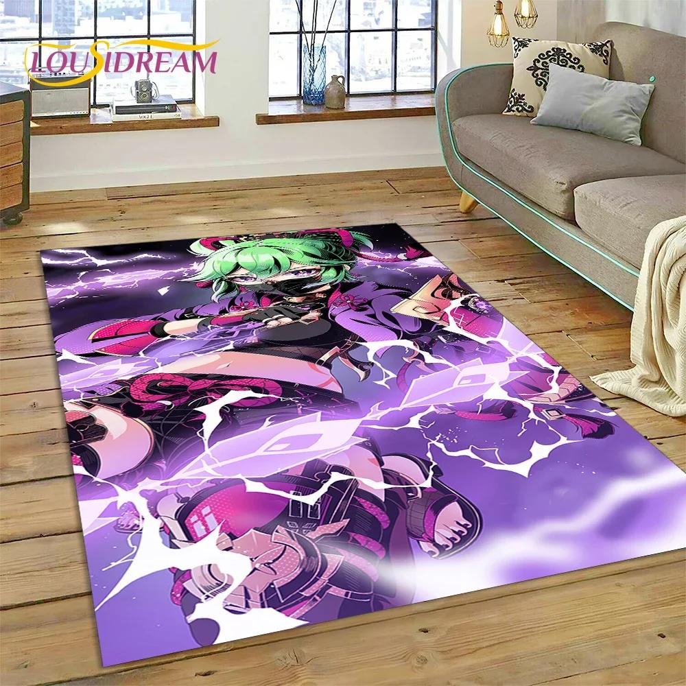 Latest Genshin Impact Cartoon Game Carpet Rug for Bedroom Living Room Home Sofa Decoration,Children Game Large Decor Floor Mat