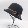 Woolen Bucket Hat Women's Autumn and Winter Bow Korean Version Versatile Japanese Dome Basin Hat British Retro Top Hat Tide