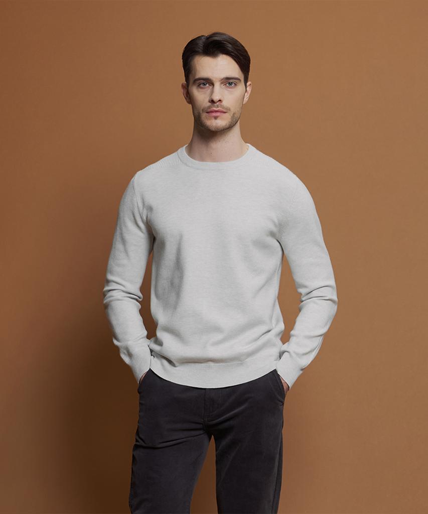 PANICALE Grey Viscose Blend Round Knit