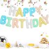 TONIFUL Leuchtend Bunt Happy Birthday Ballon Banner 16 Zoll Mylar Folie Buchstaben Geburtstagszeichen Wimpelkette für Mädchen Jungen Kinder & Erwachsene Geburtstag