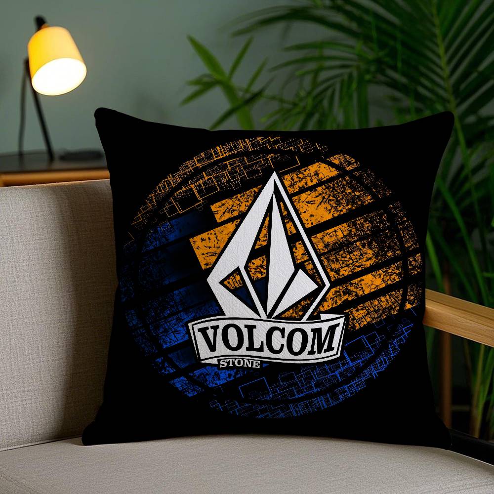 Extreme Sports Stone Volcom-V Pillow Case Anti-dustmite Pillowcase Invisible Zipper Silky Short Plush Sofa Cushion Cover