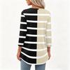 Womens 3/4 Sleeve V Neck Henley Pullover Top Geometric Print Casual Loose Fit Tunic Shirt