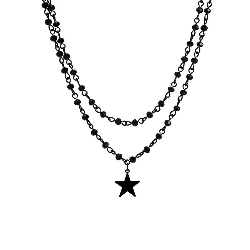 Ingemark Gothic Black Cross Jesus Star Pendant Choker Necklace for Women Punk Vintage Metal Chain Neck Jewelry Accessories New