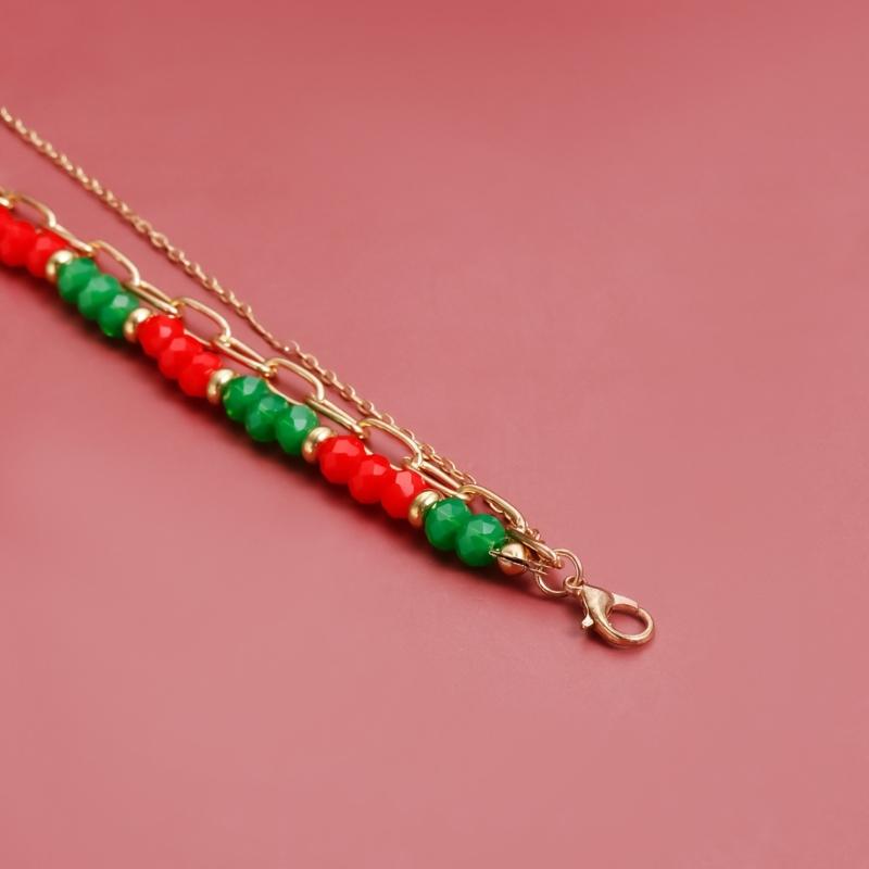 Festive Holiday Necklace Featuring Christmas Tree Charm And Jingle Bells Design Trendy Color Clavicle Chain Jewelry