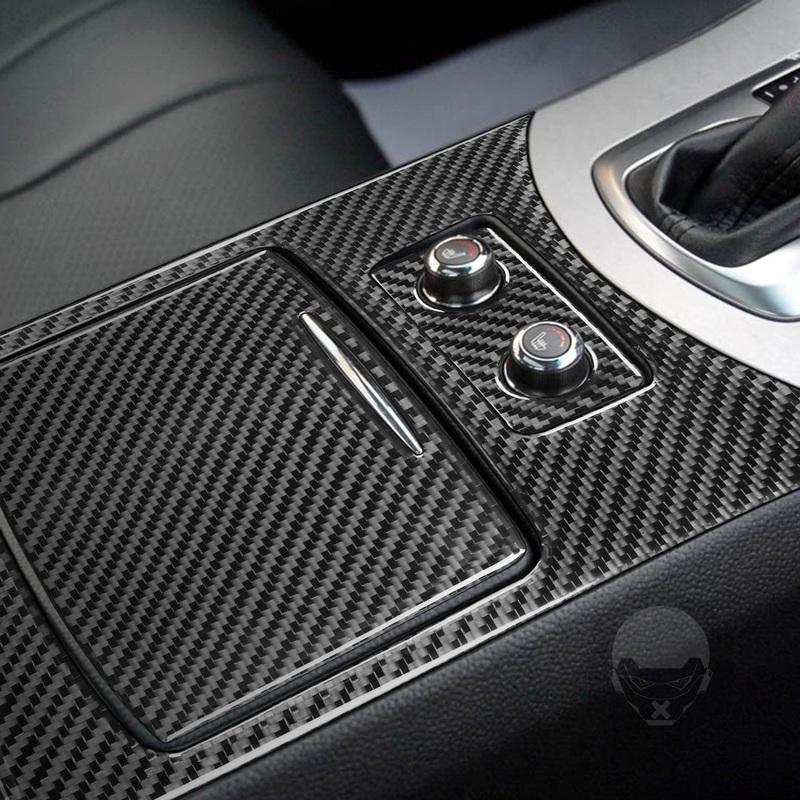 For Infiniti G35 G37 2007-2013 Real Carbon Fiber Sticker Central Control Storage Box Water Cup Holder Car Accessories decorative