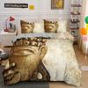 Buddha Bedding Set Indian Religion Buddhism Meditation Mandala Duvet Cover Smile Buddha Floral Soft Quilt Cover Queen King Size