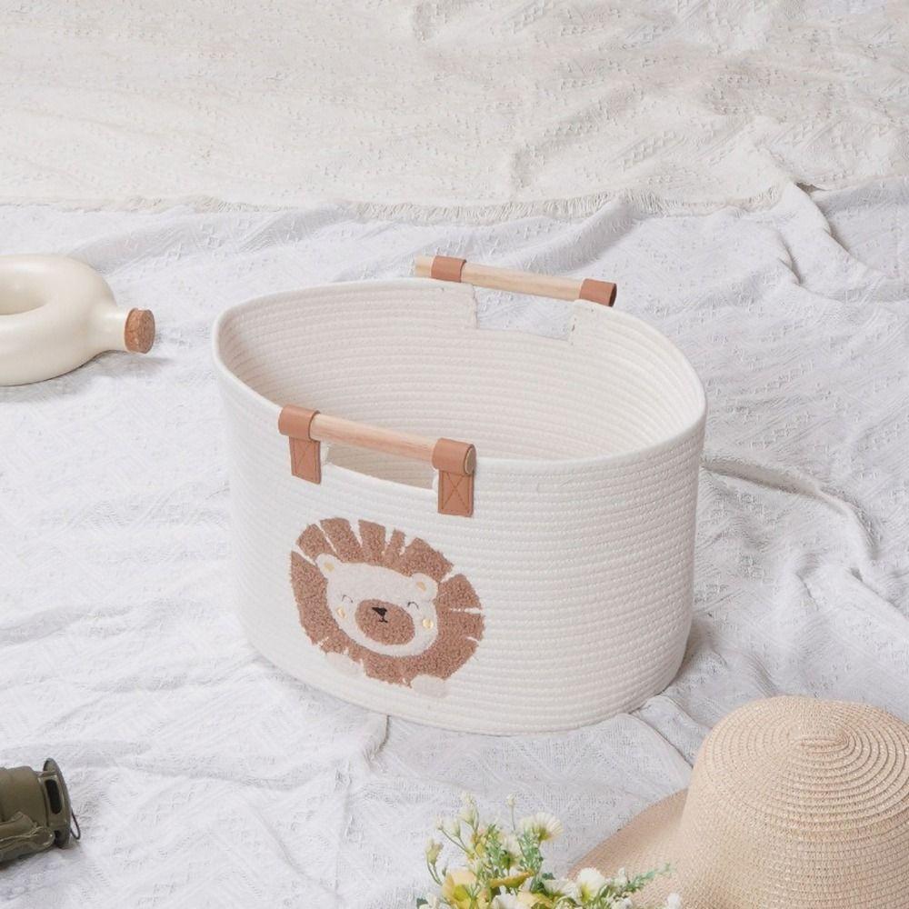 Portable Cotton Rope Storage Basket Cute Clutter Tidy Bin Toy Snack Organizer  Nursery