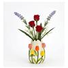 Vase en porcelaine - EDEN - Décor Tulipes - Multicolore - 13x9x10 cm - Intérieur