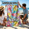 Custom Name Personalized Care Bears Print Beach Towel, for Trip Camping Beach Party Home Decor, Birthday Gift for Family & Friends