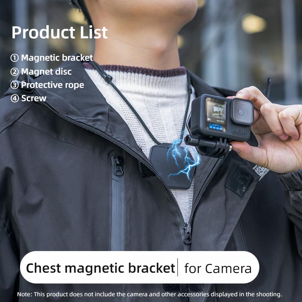 SUREWO Magnetic Camera Neck Holder Mount Hanging Bracket Quick Release for GoPro 13 12 11 Action 5 4 3 insta360 X5 Action Camera Magnetic Bracket