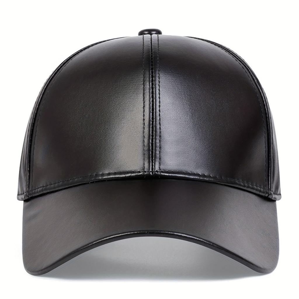PU leather hat, spring and autumn models, middle-aged and elderly men's and women's baseball caps, hot-selling thermal shade peaked caps
