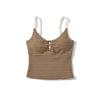 Korean Spicy Girl Striped Camisole: Spring/Summer Slimming Sleeveless Top with Chest Pads in Cotton