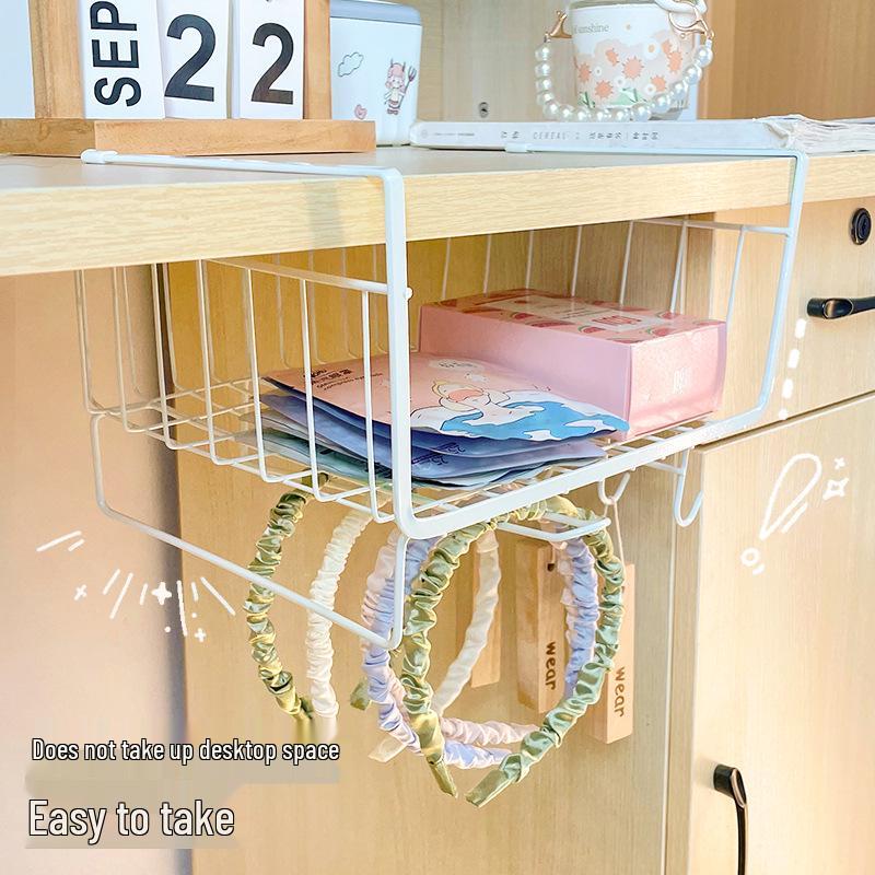 Under-Shelf Hanging Basket for Dorms, Home, Kitchen, and Wardrobe Storage