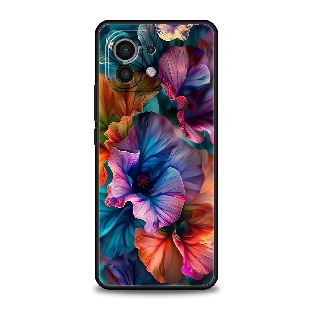 Abstract Plants Flower Phone Case Cover for Xiaomi Mi 17 15 14 13 12 11 Ultra 15T 14T 13T 12T 11T Pro Lite 5G Soft TPU Shell Bag