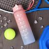 750ml Sports Bottle with Time Scale Outdoor Gradient Color Sports Bottle Portable Fitness Motivational Straw Mug BPA Free