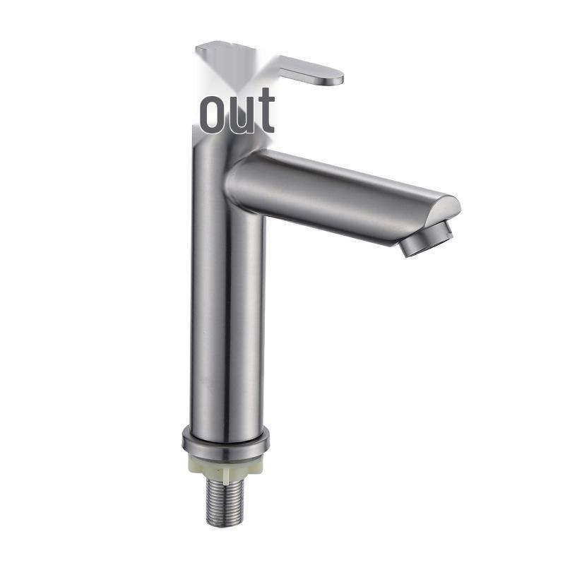 Stainless Steel 304 Cross-Border High Arc Bathroom Basin Faucet