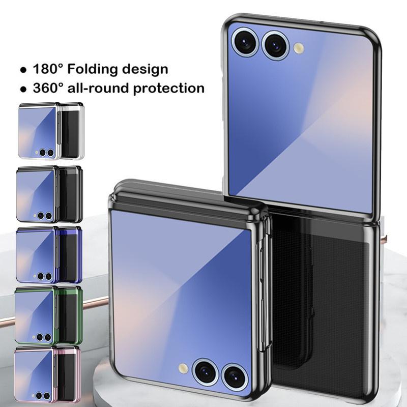 Plating Bumper Transparent Case for Samsung Galaxy Z Flip 7 Z Flip7 FE Protective Cover Shockproof Lightweight Coque Fundas Capa