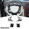 4Pcs Car Steering Wheel Cover Decor Trim Kit for Jeep Grand Cherokee 2006-2010