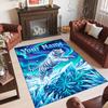 Covor de podea din catifea de cristal cu tematică de leopard, covor cald personalizat cu nume și text, decorațiune pentru casă