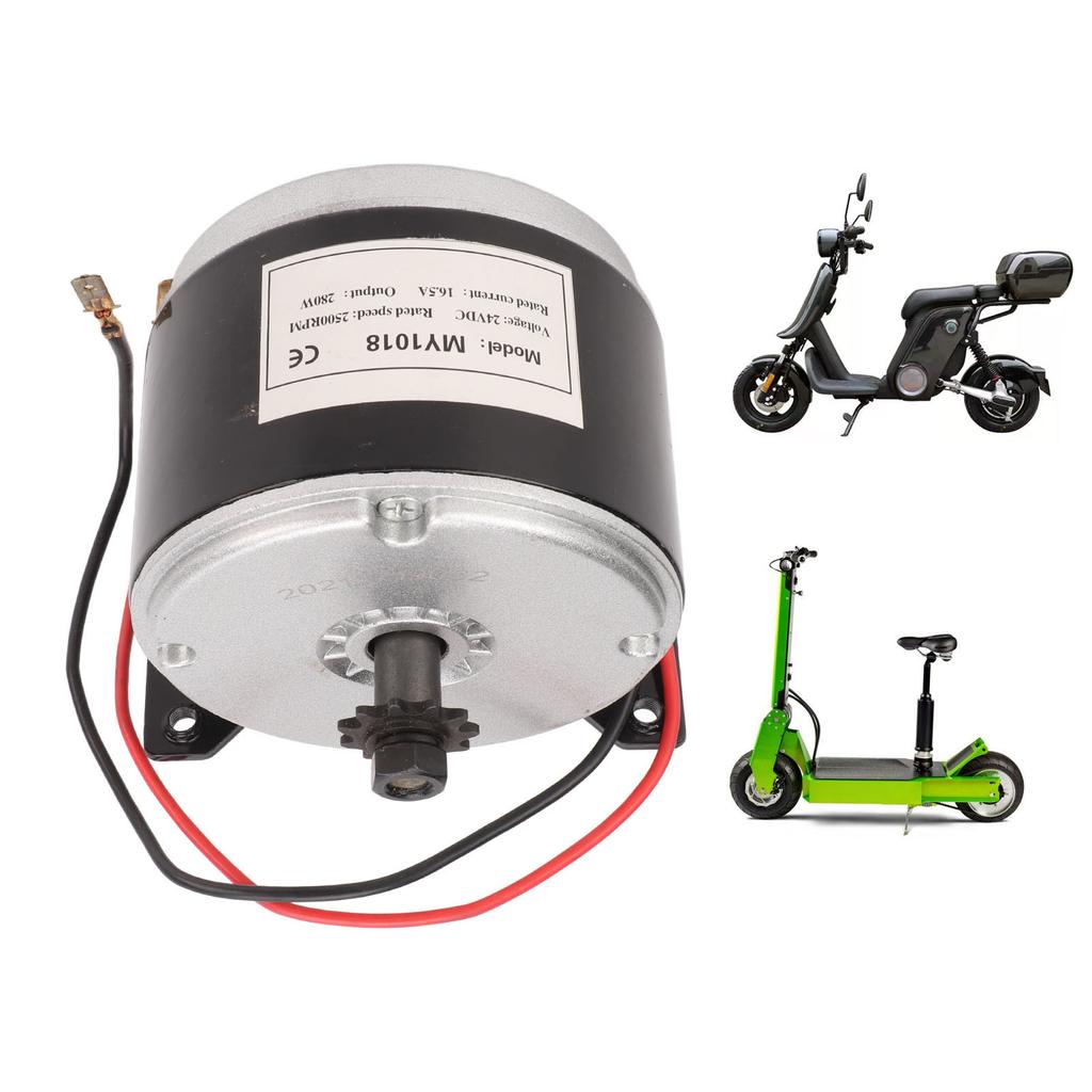 24V Electric Motor 280W 2500RPM Aluminum Alloy High Speed 11T Sprocket Motor for Electric Bicycle Tricycle