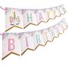Happy Birthday" Letters Banner Garland Glittering Paper Flag Kids Birthday Party Decor