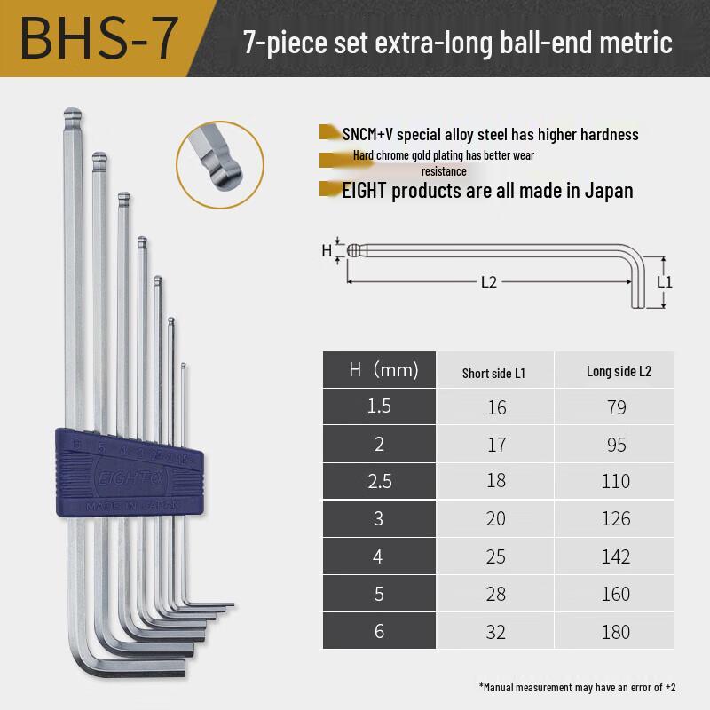 EIGHT Japanese Hex Key Set