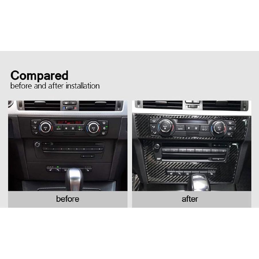Thor-Ind Kohlefaser AC Klimaanlage CD-Steuerkonsolen-Blendenrahmen für BMW Alte 3er Serie E90 E92 E93 2005-2012 Auto-Innenraum