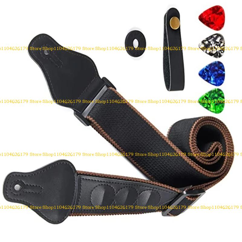 A1A2 Antislip Guitar Strap Comfortable Shoulder Strap Professional Guitar Strap for Includes Picks and Strap Button