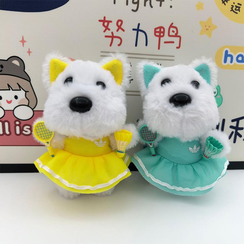 1Pc Cartoon West Highland Little Dog Plush Keychain Pendant Doll Bag Plush Pendant