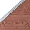 WPC Fence Set: 2 Square Panels + 1 Diagonal Panel 446 x 186 cm Brown