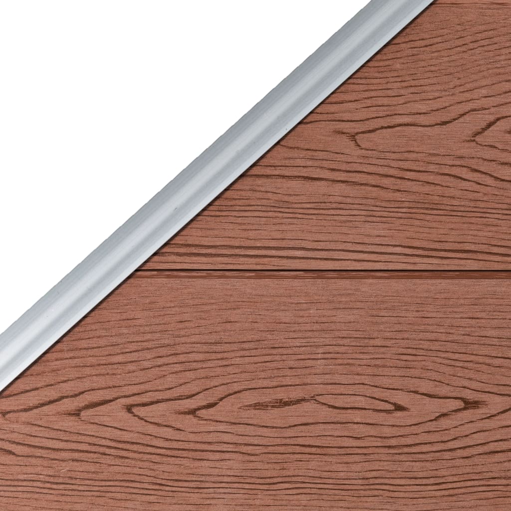 WPC Fence Set: 2 Square Panels + 1 Diagonal Panel 446 x 186 cm Brown