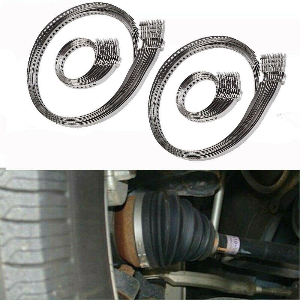 20Pcs Stainless Steel Cars CV Boots Clamps Adjustable 20-125mm Car Accessories Auto Hoses Clamps