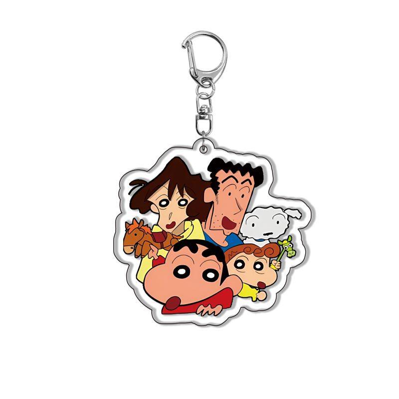 Crayon Shin-chan Acrylic Double Sided Keychain Shinnosuke Nohara Misae Nohara Cartoon Charm Anime Peripherals Cute Cartoon