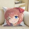 DDLC Game Sayori Square Sofa Pillow Cover Solid Color Living Room Home Decor Cushion Case
