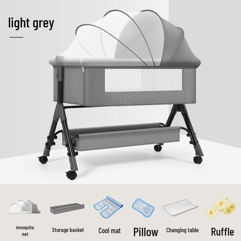 Трансформируемая детская кроватка и колыбель: Портативная, Складная, Многофункциональная Прикроватная Колыбель для Новорожденных.