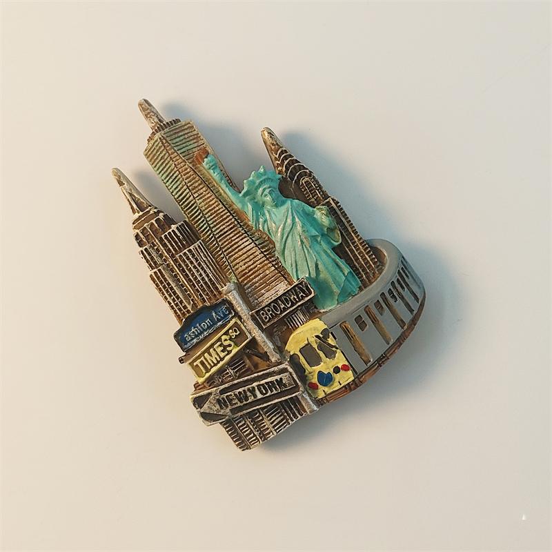 America New York Empire State Building 3D Stereoscopic Tourism Souvenirs Resin Painting Decoration Home Refrigerator Magnets