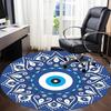 1pc Evil Eye Mandala Office Round Area Rug,  Mat Suitable For Office, Under Office Chairs Bedroom Living Room Home Decor, Room Deco