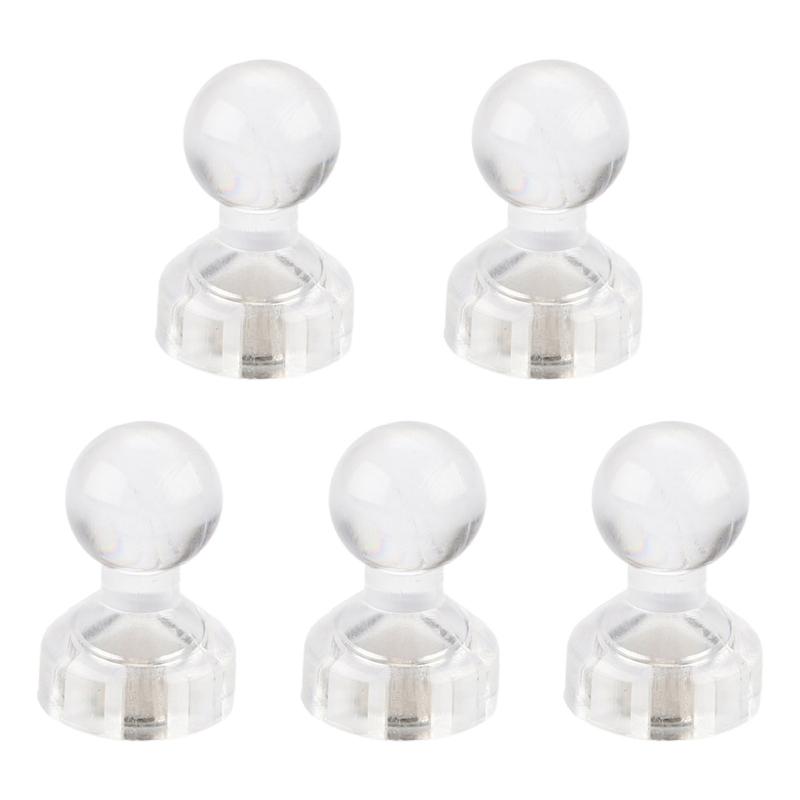 Магниты-гвозди Прозрачные Цветные Магниты на Холодильник, Набор из 5 Штук Сильные Магниты Идеально подходят для Магнитных Досок, Офисных Магнитов 1 прозрачный