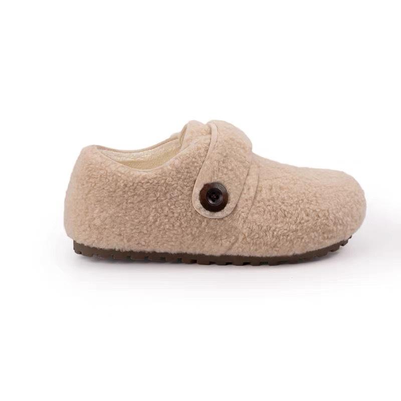 Grape Home~ Thick Sole and Thick Velvet Increase Cm~ Super Warm Fluffy Buttons with Velvet Leopard Print Women's Warm Shoes Women