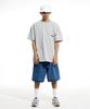CREAM SODA LAB Basketball Oversized Heavyweight Pocket Short Sleeve Tee Gray Black