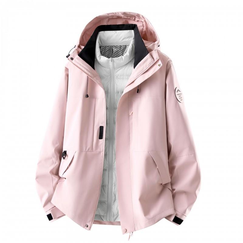 Men Women Winter Waterproof Windproof Hiking Jacket With Removable Down Liner Outdoor Camping Trekking Travel