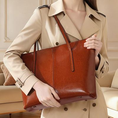 Commuting Fashion Women's Bag Large Capacity Retro Underarm Bag Versatile Textured Single Shoulder Handbag Genuine Leather Bag Niche Tote Bag