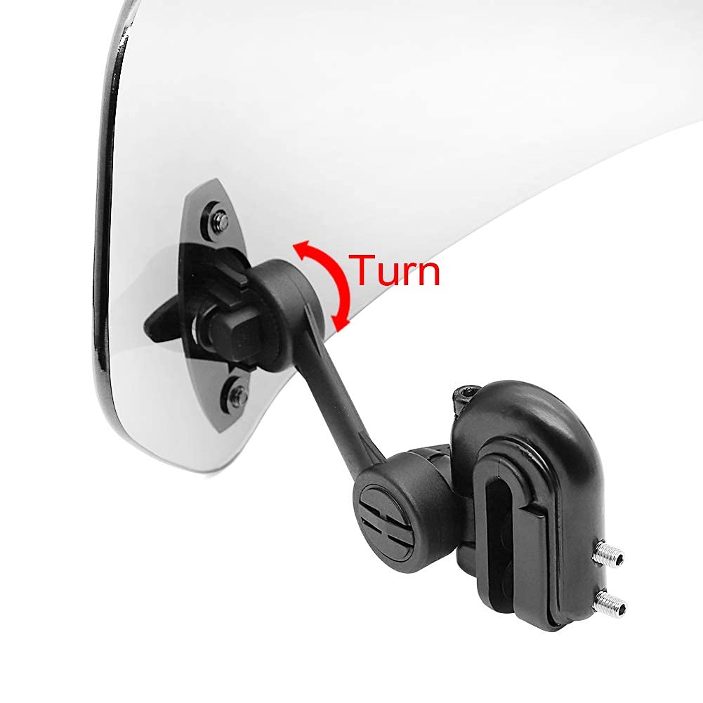 Alpha Rider Clip-on Windscreen Extension, Spoiler Air Deflector, Universal Fit for BMW F800 R1200GS, Yamaha, Kawasaki, Honda, Suzuki, etc., Clear