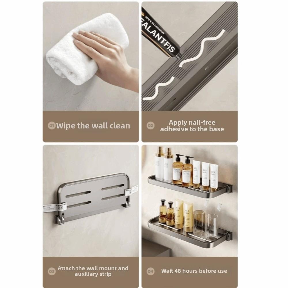 Space Saving Storage Shelf Thickened Wall Storage Rack Bathroom Folding Rack RV Storage