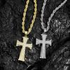 Hip Hop Mens Women Cross Pendant Necklace With 4MM Rope Chain Iced Out Bling Cross Pendant Necklaces Hip Hop Couple Jewelry Gift