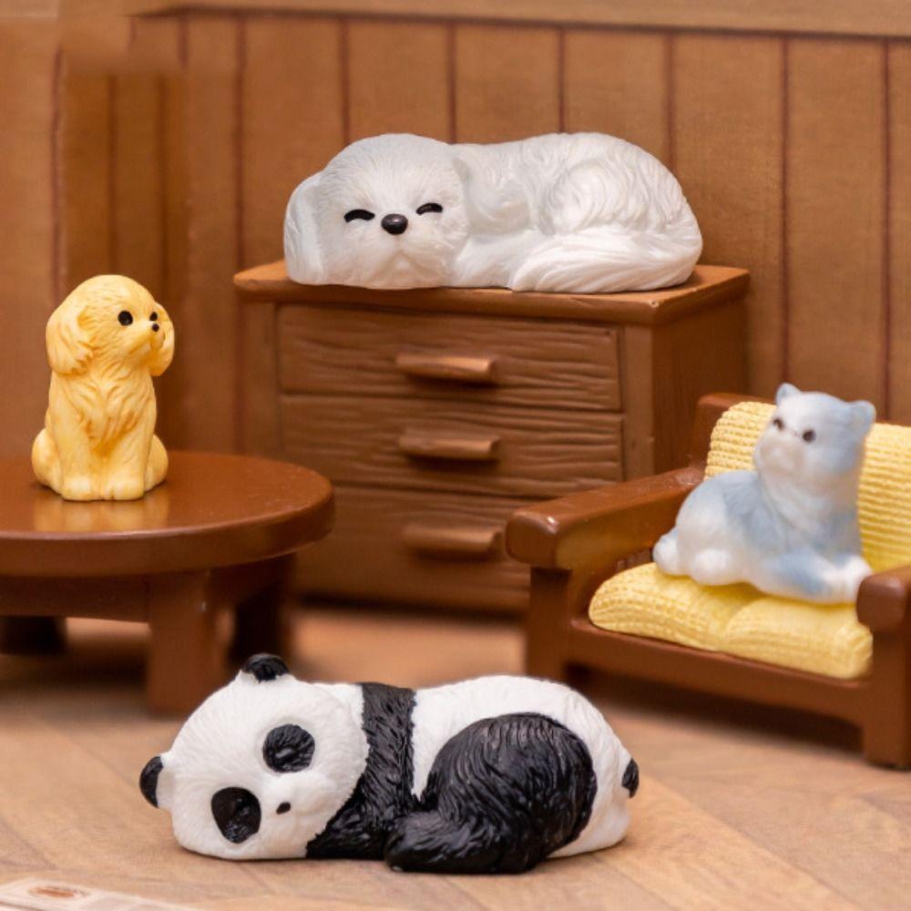 DIY Crafts Cartoon Puppy Statue Cute Mini Animals Figurine New Miniature Dog Figurines